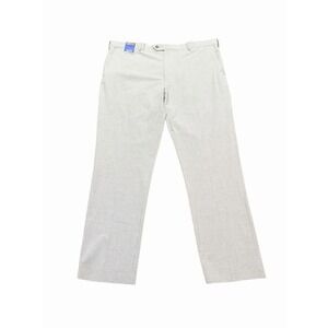 Roundtree & Yorke Straight Flat Front Mens Chino Pants Gray Checkered 42x32 NWT